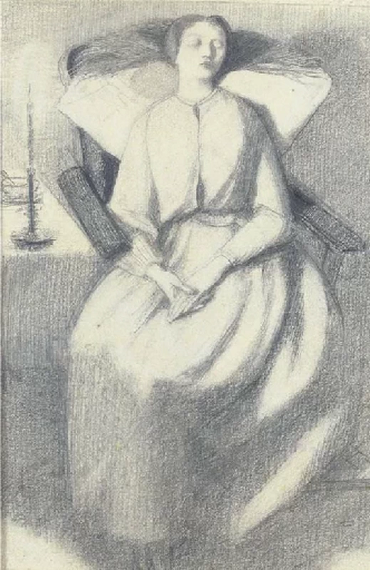 Elizabeth Siddal seduta su una sedia